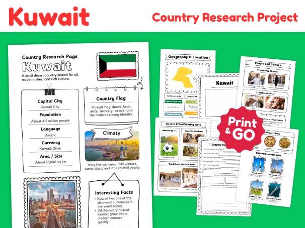 Kuwait Country Study Worksheets | Geography & Culture