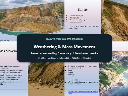 AQA GCSE Geography Weathering and Mass Movement.