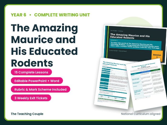 The Amazing Maurice and His Educated Rodents | Year 6 English Unit | 15 Complete Lessons