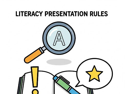 Literacy and English Presentation Rules Display Editable