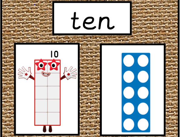 Hessian Numberblocks and Numicon number  posters