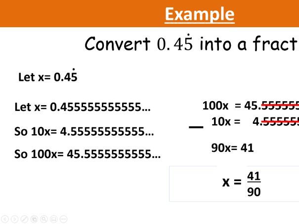 Converting Recurring Decimals To Fractions