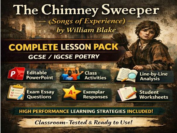"The Chimney Sweeper" poem by William Blake - Full teaching and learning pack from Smithy's Basics