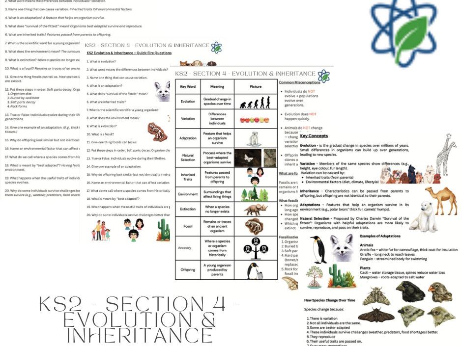 KS2/Section 4 - Evolution & Inheritance/ Test/ Quiz/Knowledge Organiser/Year 6/ SATs/Science