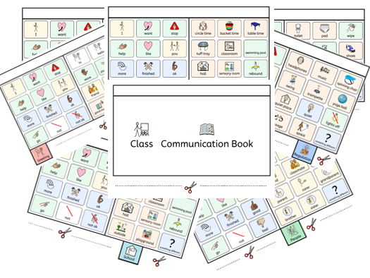 Widgit Class Communication Book Tabbed AAC colours and Neutral SEND