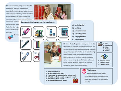 Pencil Case (Spanish) – Teaching & Assessment Package