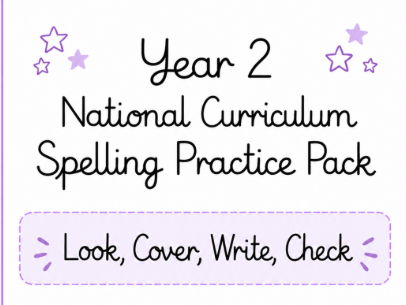 Year 2 National Curriculum Spelling Pack | 9 Weeks | Look Cover Write Check