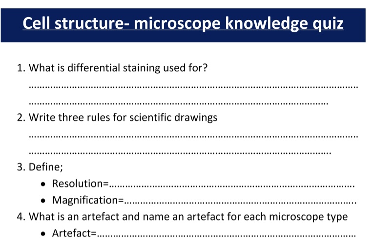 Microscopes quiz (A level biology) Teaching Resources