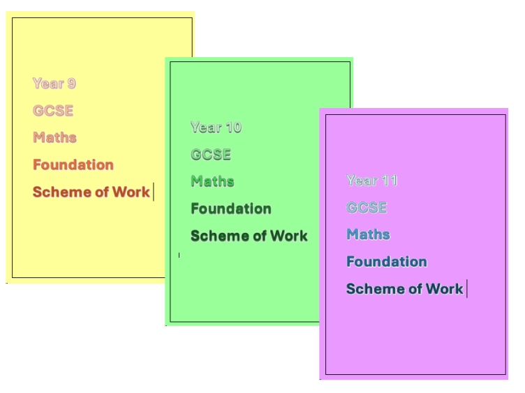 GCSE Maths Foundation Scheme of Work: Years 9, 10 & 11