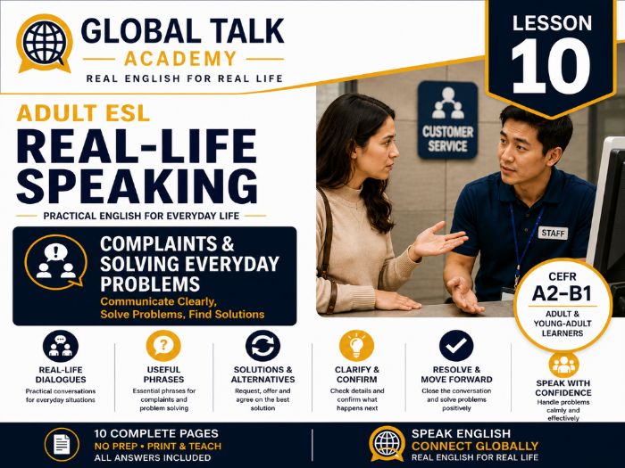 Adult ESL Complaints & Problem Solving A2-B1
