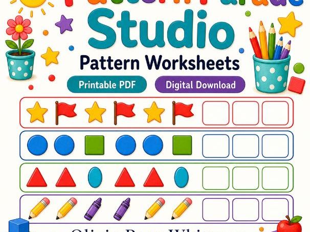 Pattern Parade Studio | Pattern Worksheets | Printable PDF | Digital Download
