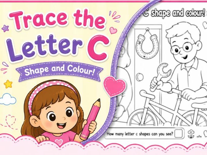 Trace the Letter C – Shape & Colour!