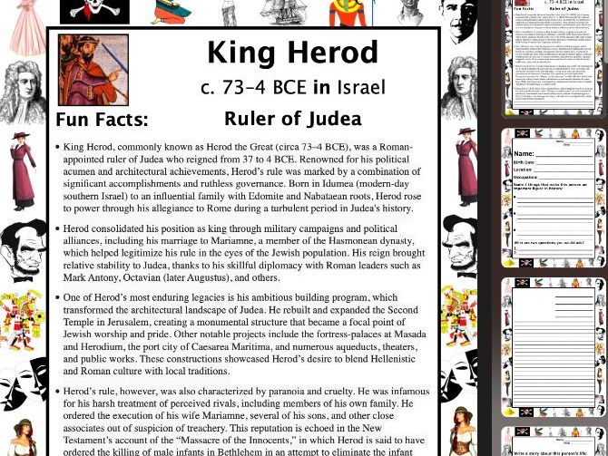 King Herod PACKET & ACTIVITIES, Important Historical Figures Series