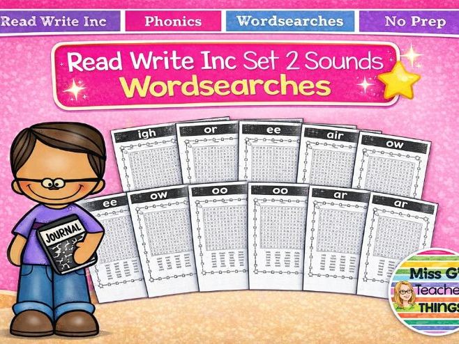 Read Write Inc (RWI) Set 2 sounds - Wordsearches with answers