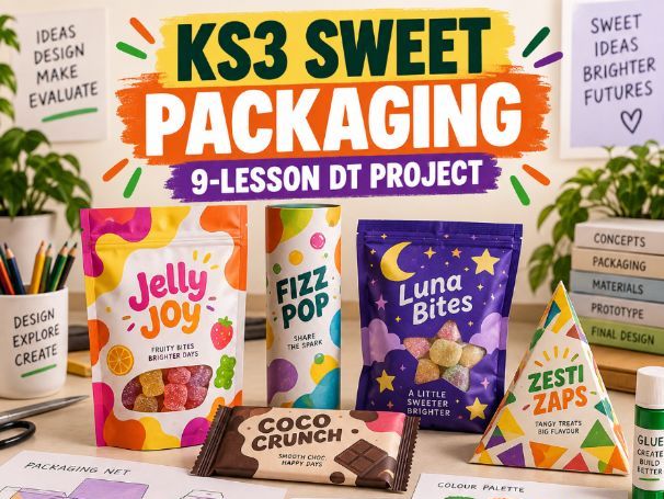 KS3 Sweet Packaging Design Project | 9 DT Lessons and Worksheets
