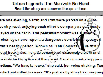 Urban Legend The Man with No Hand Comprehension Worksheet