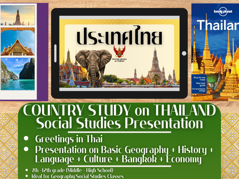 Thailand Country Study - Geography + Social Studies Presentation -Southeast Asia