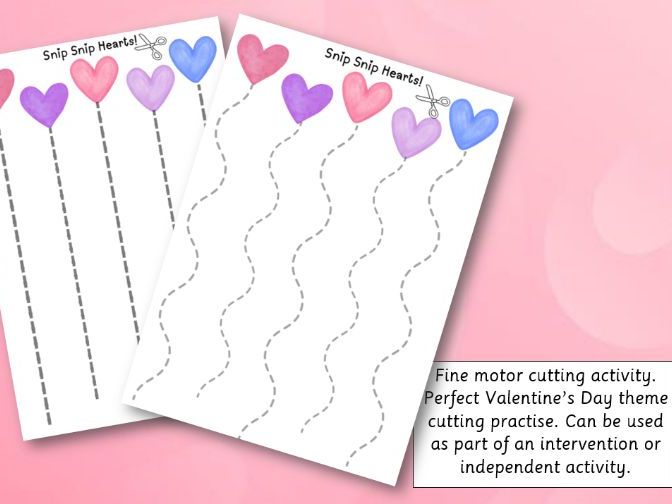 Fine Motor Valentine's day Cutting