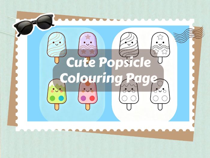 Cute Popsicle Colouring Page