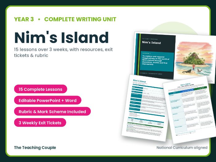 Nim's Island | Year 3 English Unit | 15 Complete Lessons + Resources + Marking Scheme