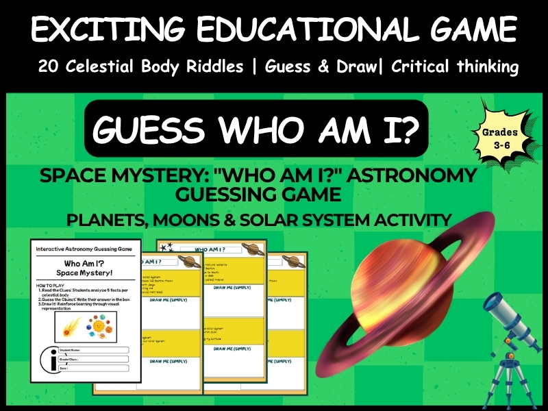 Space Mystery: "Who Am I?" Astronomy Guessing Game | Planets, Moons & Solar System Activity