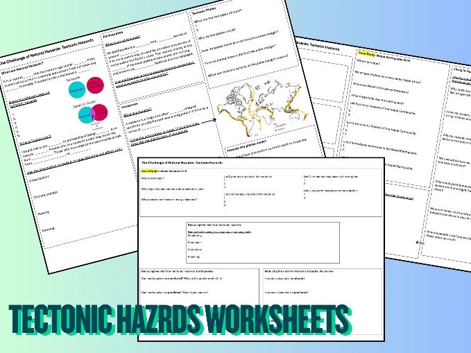Tectonic Hazards Worksheets (AQA GCSE Geography)