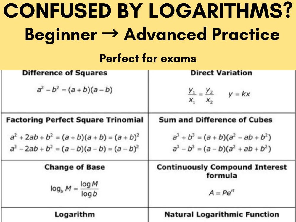 Log Rules Worksheet (Product, Quotient, Power) | Algebra 2 / GCSE Maths