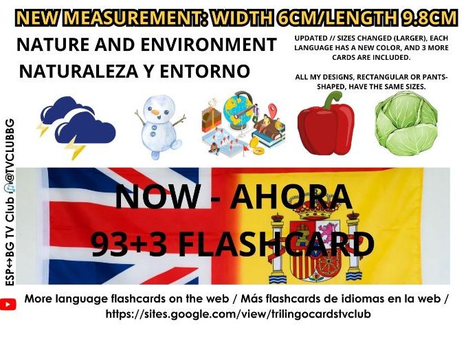 English spanish flashcards vocabulary