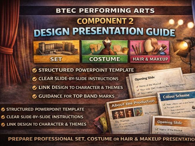 BTEC Performing Arts Component 2 Design Presentation Guide + Structure
