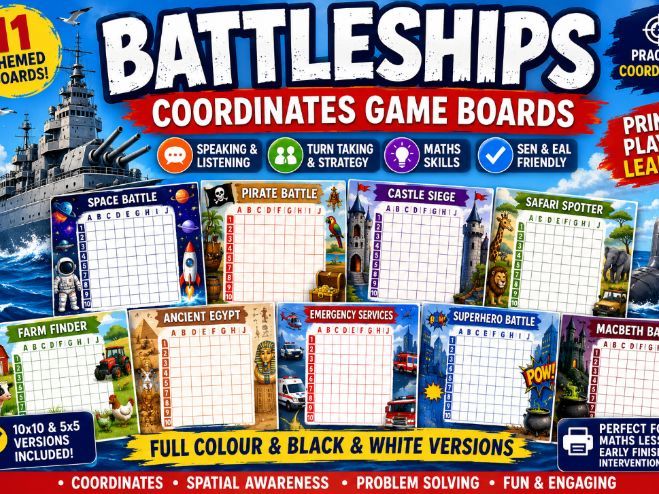 Themed Battleships game boards