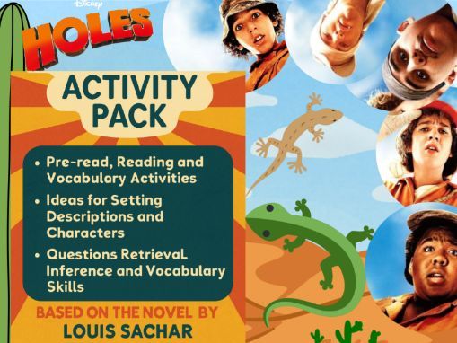 Holes by Louis Sachar - 6 Worksheets/Activities-Early chapters -Guided Reading
