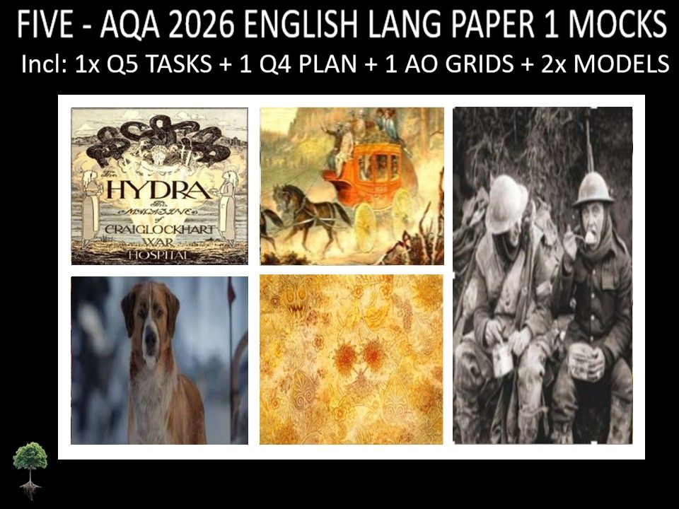 FIVE - AQA PAPER 1 | 2026 FULL MOCKS | Q5 TASKS | Q4 PLAN |AO GRIDS | MODELS
