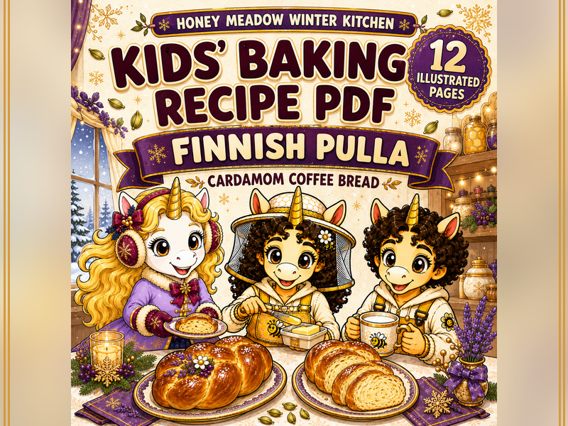 Fully Illustrated Pulla Recipe for Kids Baking Life Skills Activity PDF