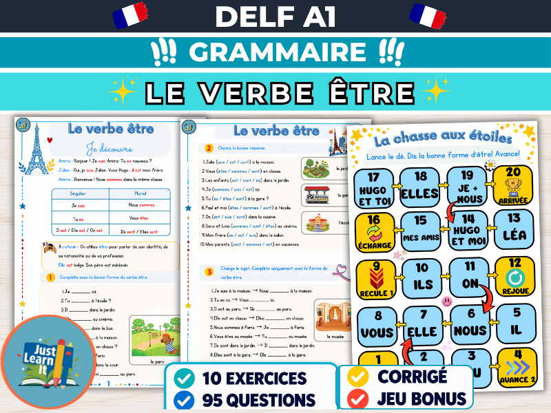 DELF A1 French Grammar Worksheets – Être