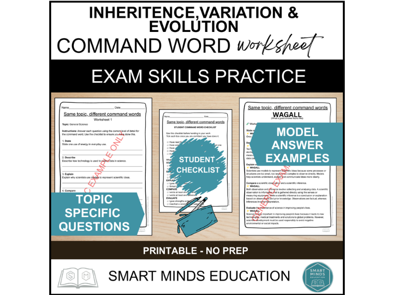 INHERITENCE, VARIATION & EVOLUTION | BIOLOGY REVISION WORKSHEET | SCIENCE EXAM PRACTICE