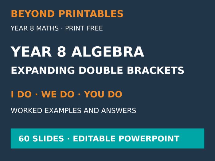 Expanding Double Brackets | I Do, We Do, You Do | Year 8 Maths | Print Free