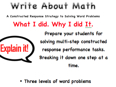 Multi-step Constructed Response Math Word Problems