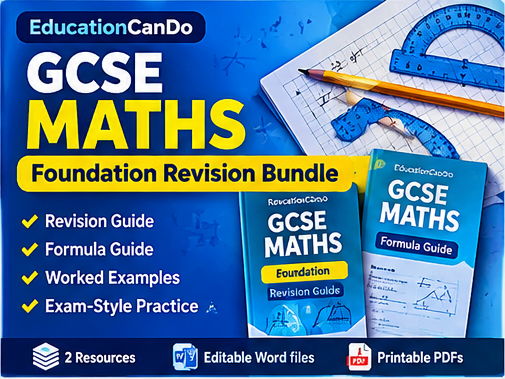 GCSE Maths Foundation Revision Bundle | Revision Guide & Formula Sheet
