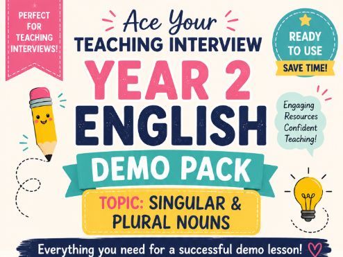 Year 2 English Teaching Interview Demo Pack | Singular & Plural Nouns
