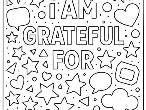 Gratitude colouring page Thankfulness