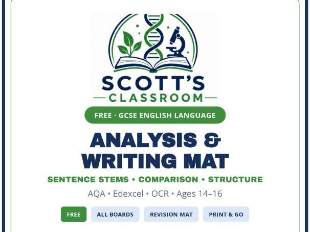FREE GCSE English Language Analysis Mat