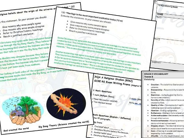 AQA GCSE Religious Studies Paper 2 Predicted Paper + Model Answers + Writing Frames + Revision Pack