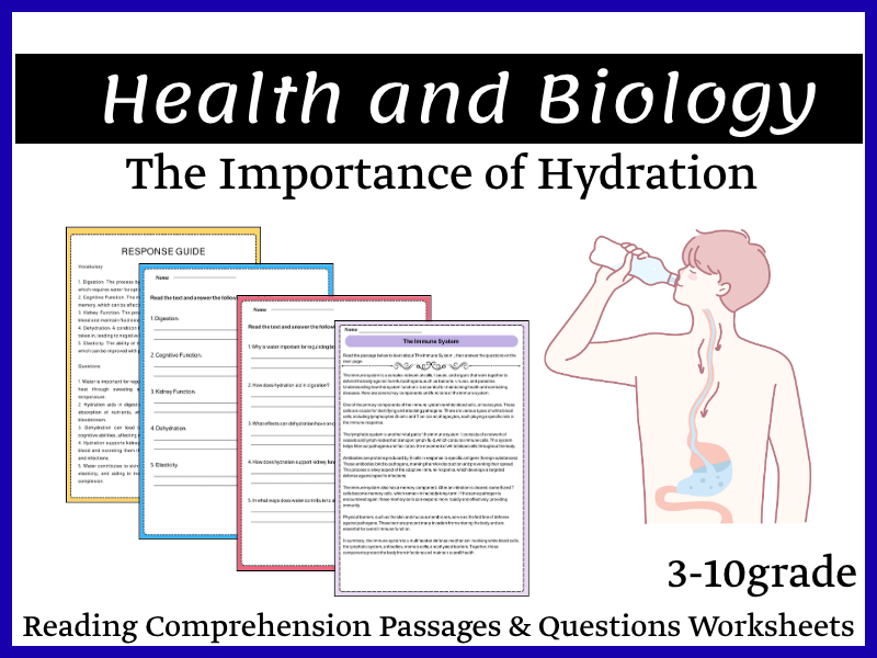 The Importance of Hydration Reading Comprehension Passages & Questions Worksheets