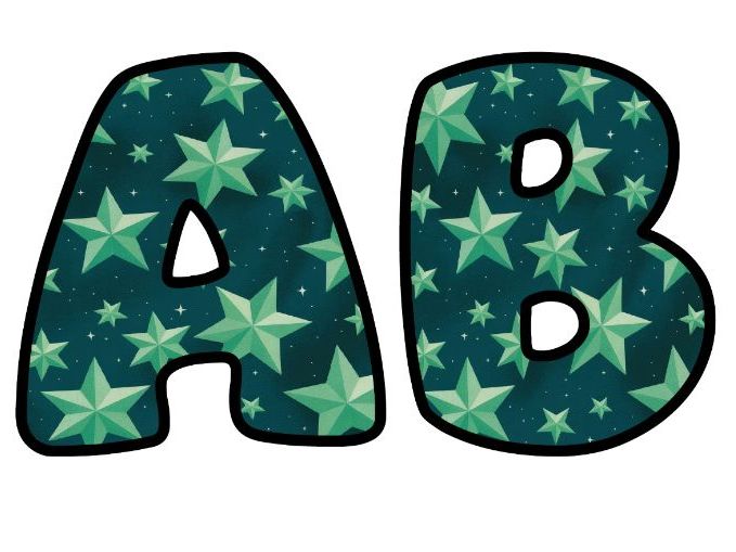 Star of the Week Green Classroom Display | Lettering Set | Upper & Lowercase, 0-9 and Signs