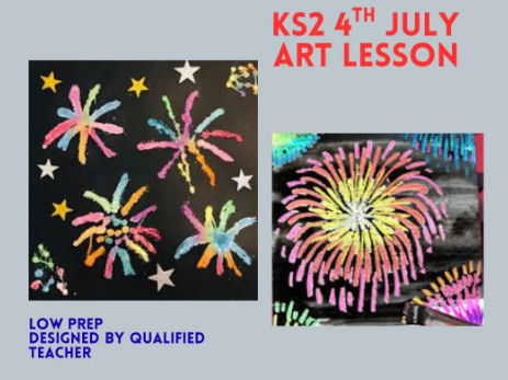 KS2 4th July Independence Day  art lesson
