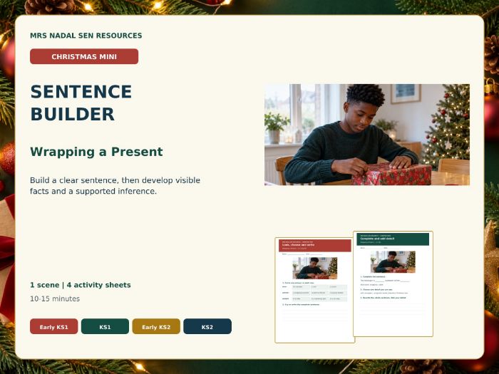 Christmas Sentence Builder | Gift Wrap Mini
