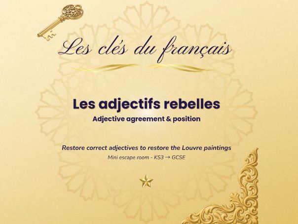 Adjectives at the Louvre – KS3-GCSE French Grammar Escape Room