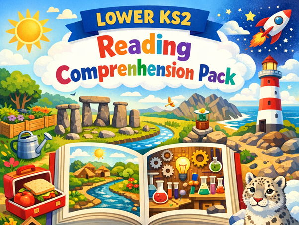 KS2 Reading Comprehension Pack (Lower KS2): 10 Texts with Retrieval, Inference & Vocabulary Question