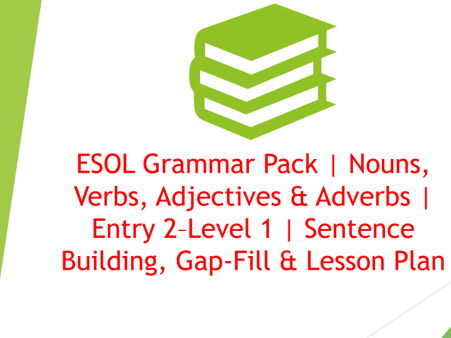 ESOL Grammar Pack |  Entry 2–Level 1 | Sentence Building, Gap‑Fi