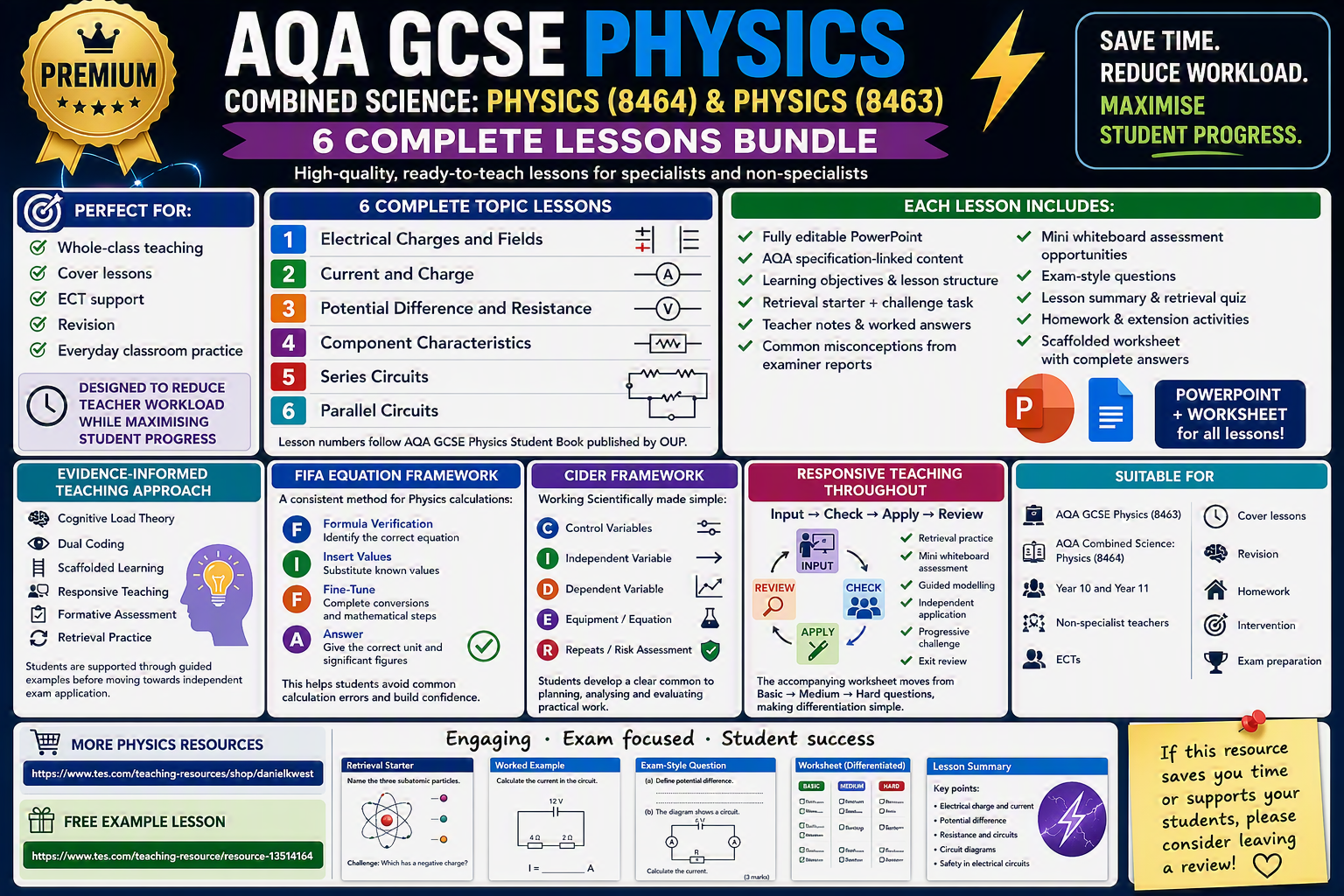 P4 Electric Circuits (AQA 1-9 Combined Trilogy & Separate Physics)